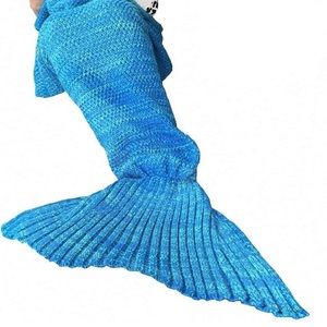 Knitted mermaid blanket